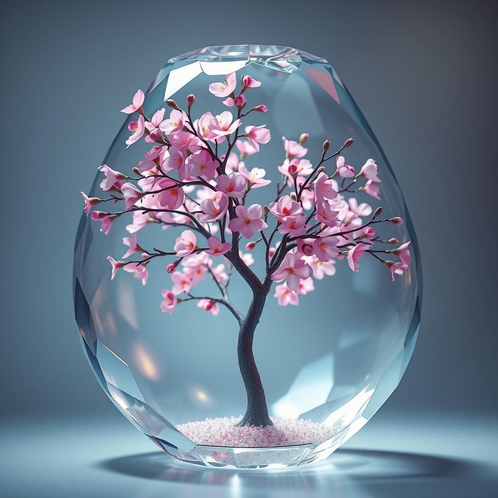 Cherry Blossom Tree in Crystal Pear, Digital Art