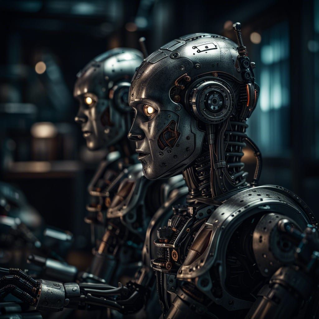 Hyperrealistic Robots with Intricate Details in HDR