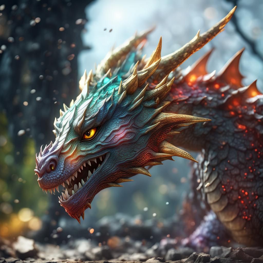 Colorful Dragon Emerges: 3D Game Cinematic Graphics