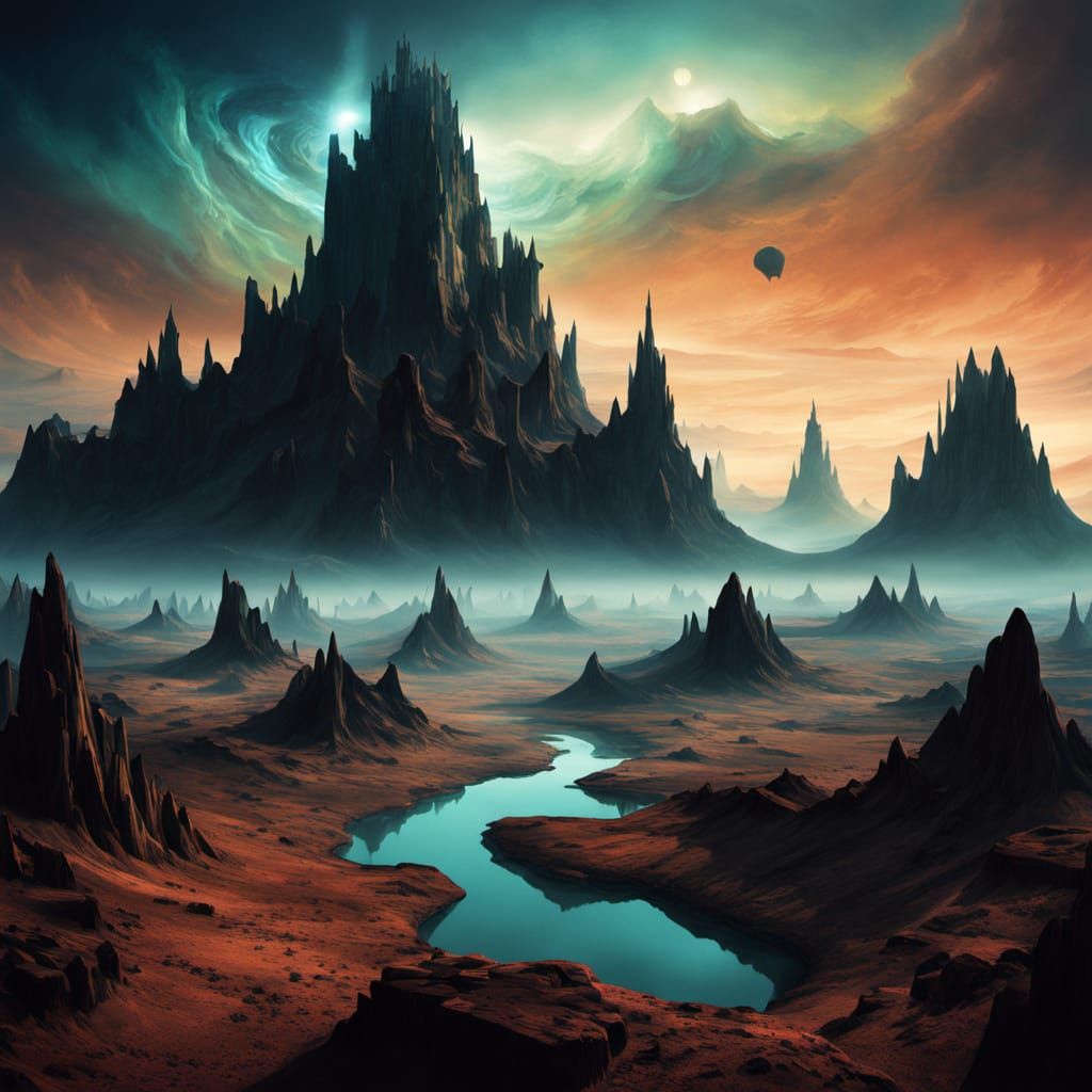 Surreal Dreamscape with Unsettling Symmetry