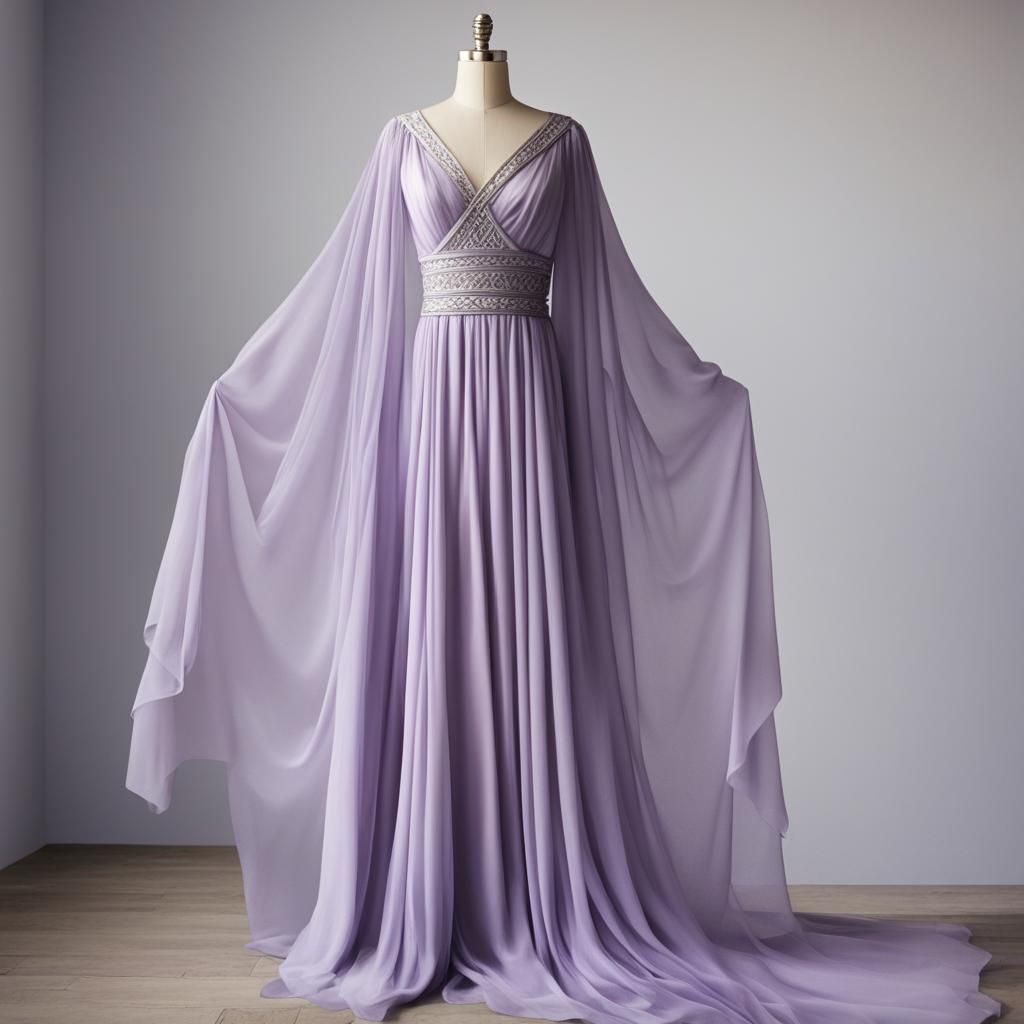 Fantasy Greek Princess Dress on Dress Form