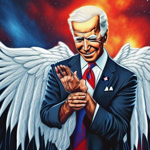 Joe Biden as Angel in Comic Book Art Style