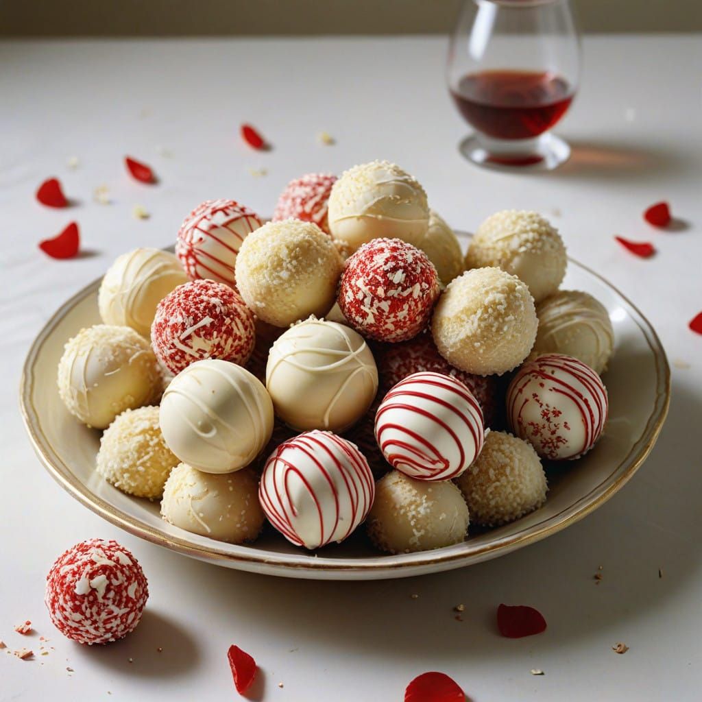 Romantic Red and White Candy Kisses with Almonds