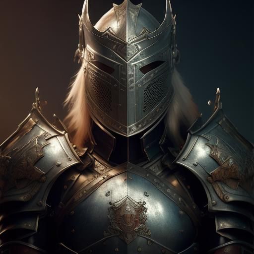 Armored Knight Portrait in Hyperdetailed Digital Art Style