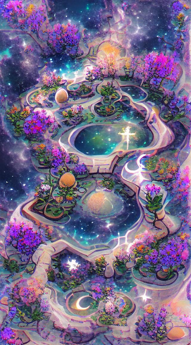 AI-Generated Celestial Garden Landscape