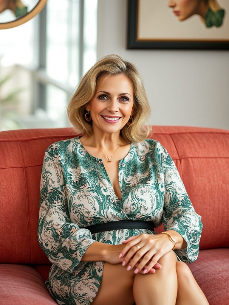 Glamorous Mature Woman in Luxury Attire