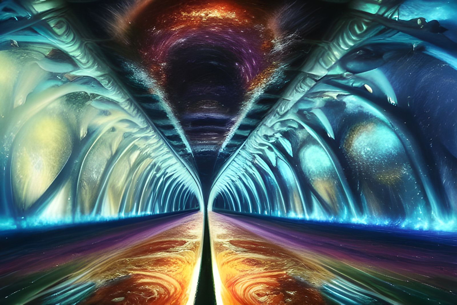 Hyperspace Tunnel to Infinity: Surreal Digital Art