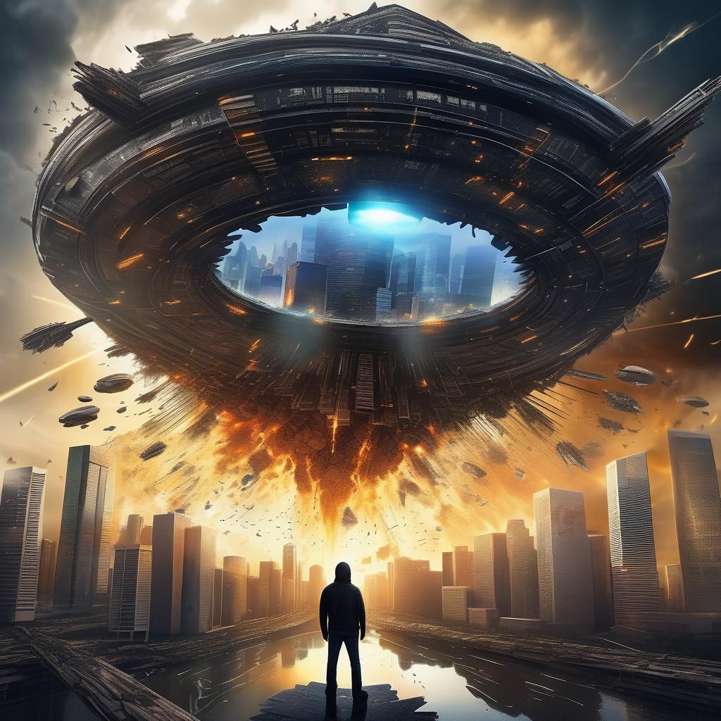 Alien Invasion: Energy Engulfs Modern City