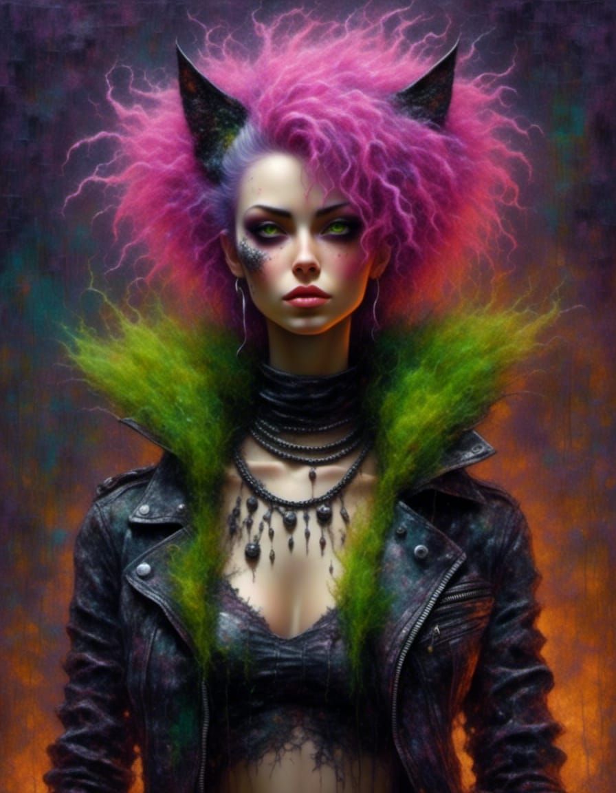 Punk cat woman