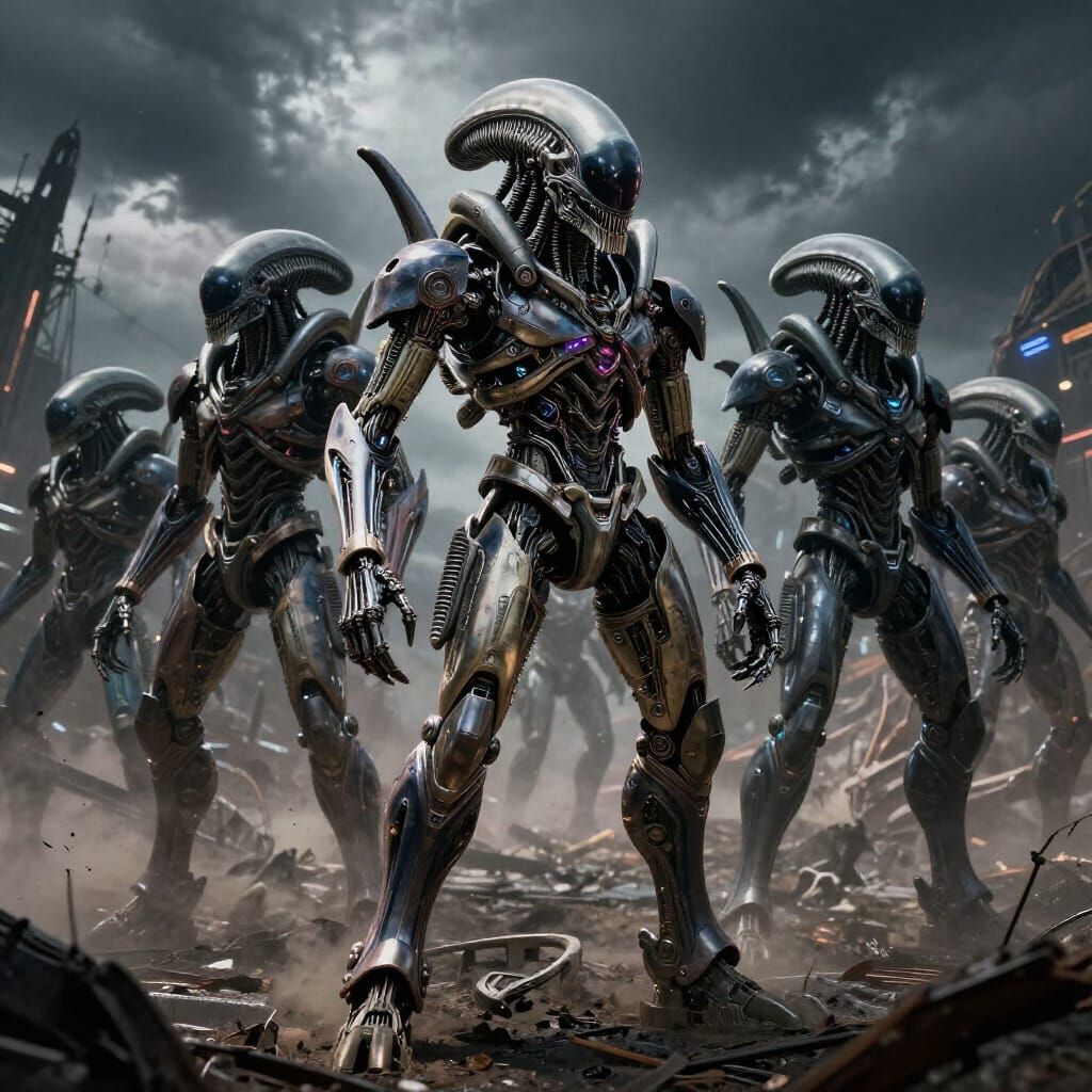 Decepticon Xenomorph Army in Apocalypse Cinematic Style