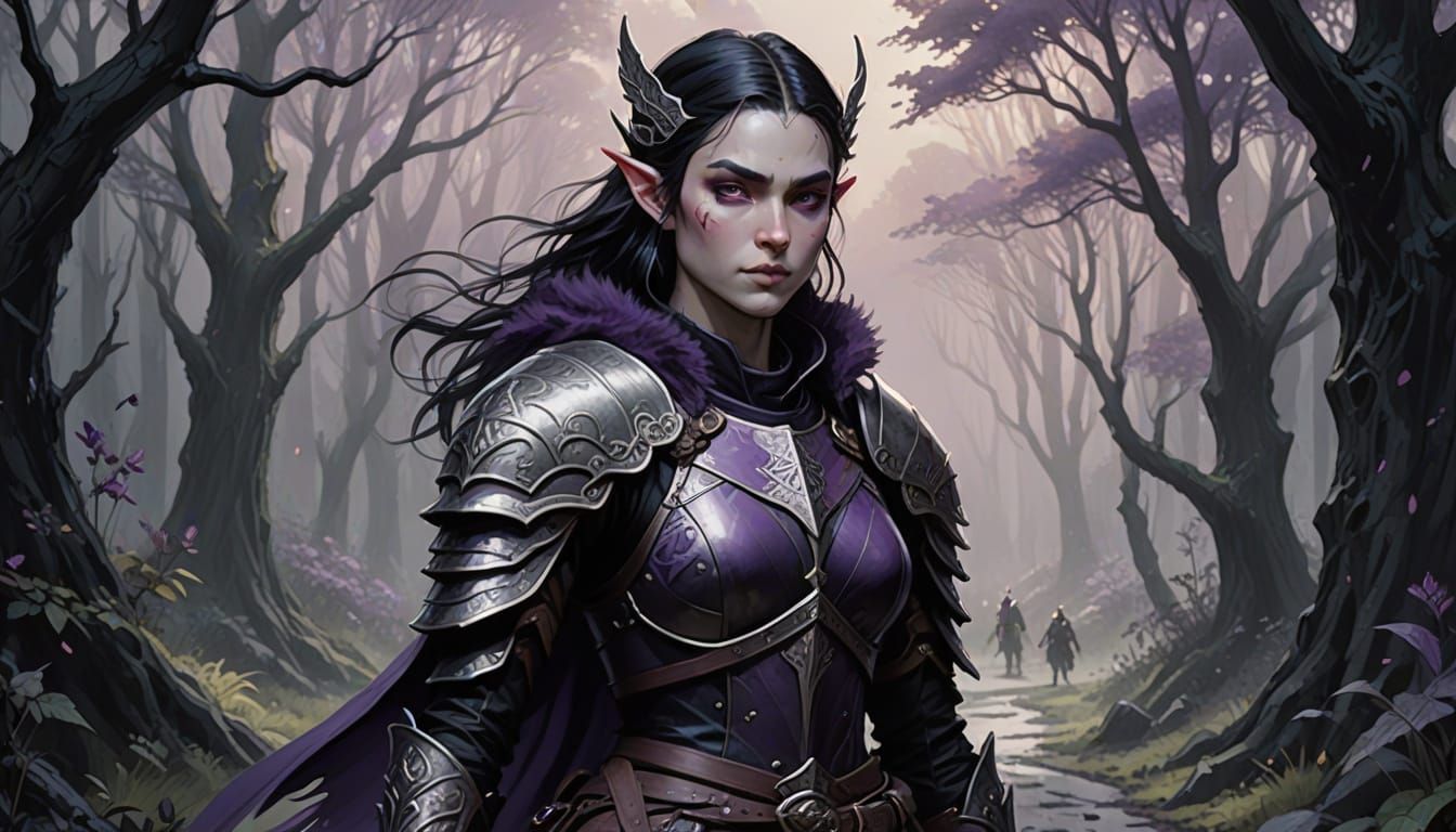 Enchanting Female Elf in Johan Egerkrans Style, Dark Whimsy ...