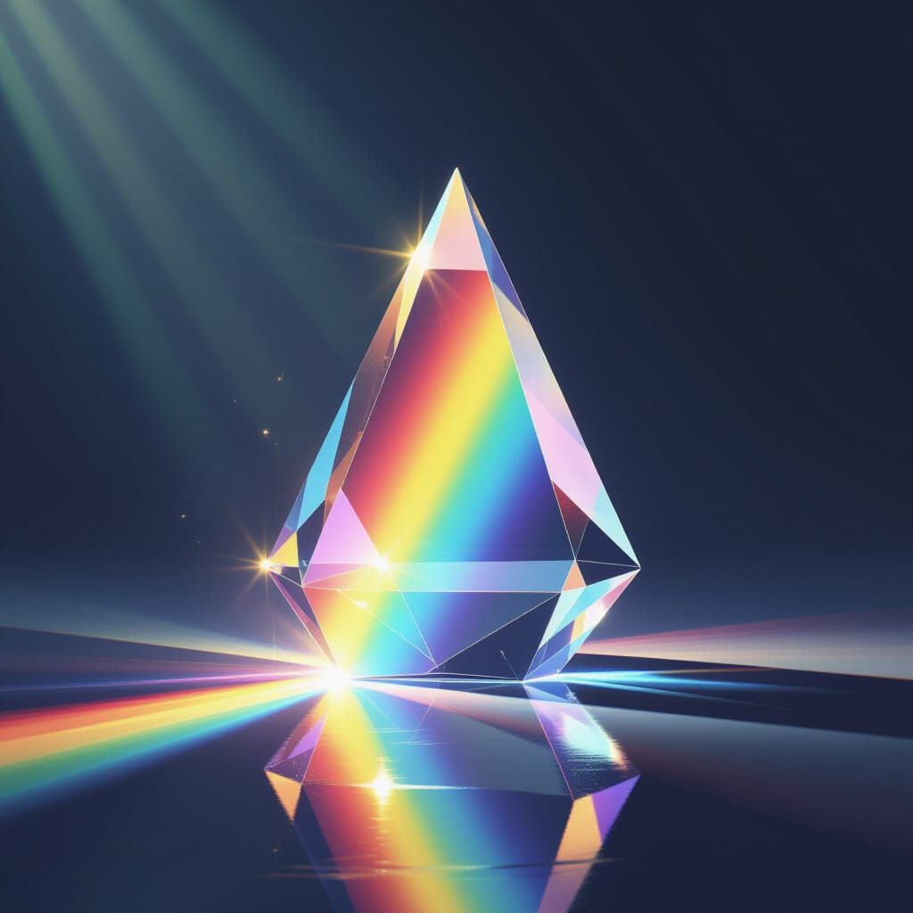 Crystal Prism Rainbow Spectrum in Ethereal Light