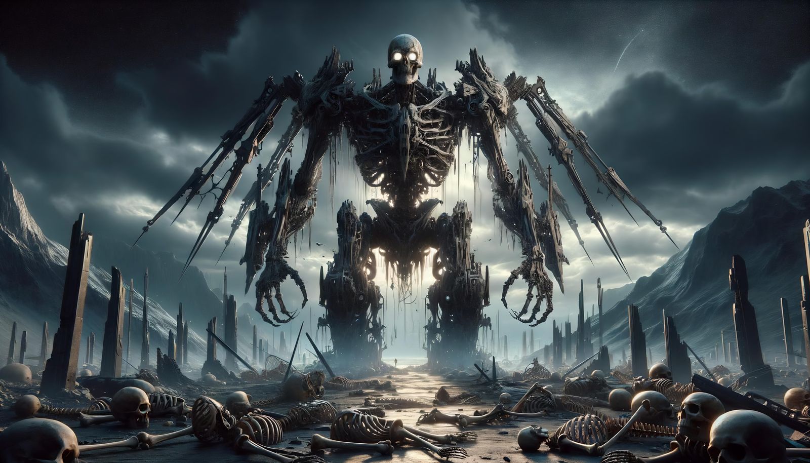 Colossal Bone Necronaut on Desolate Battlefield