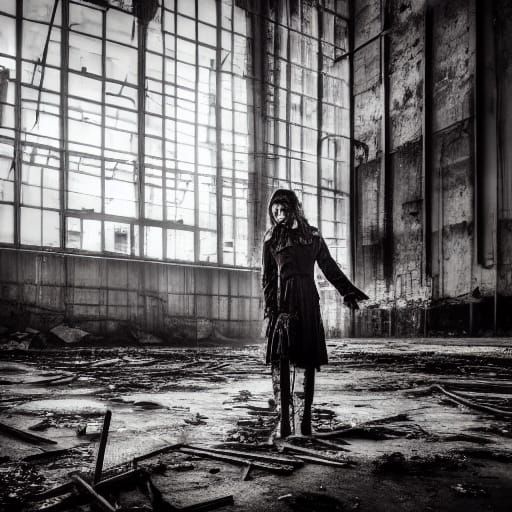 Gritty Urban Decay Scene in Neon Light