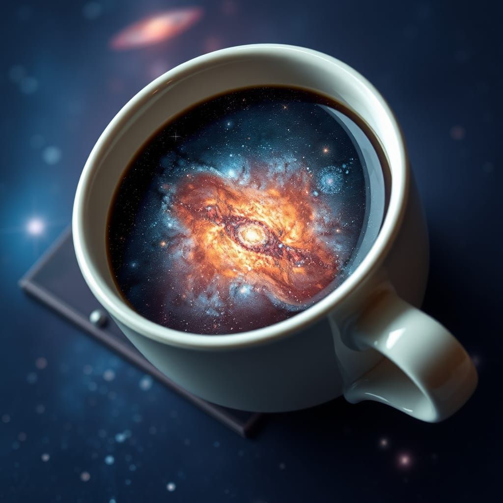 Galactic Scene Inside a Tea Cup