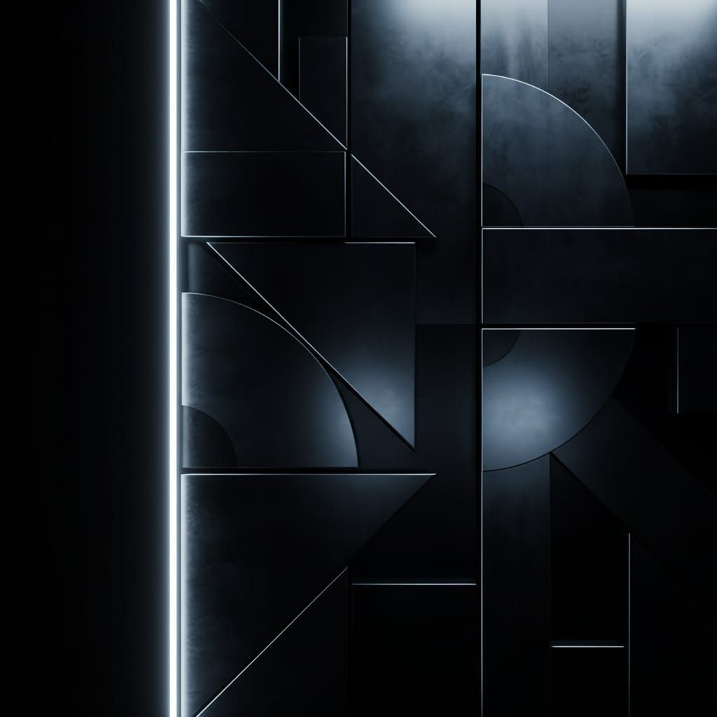 Sleek Metallic Black Background with Reflective Highlights