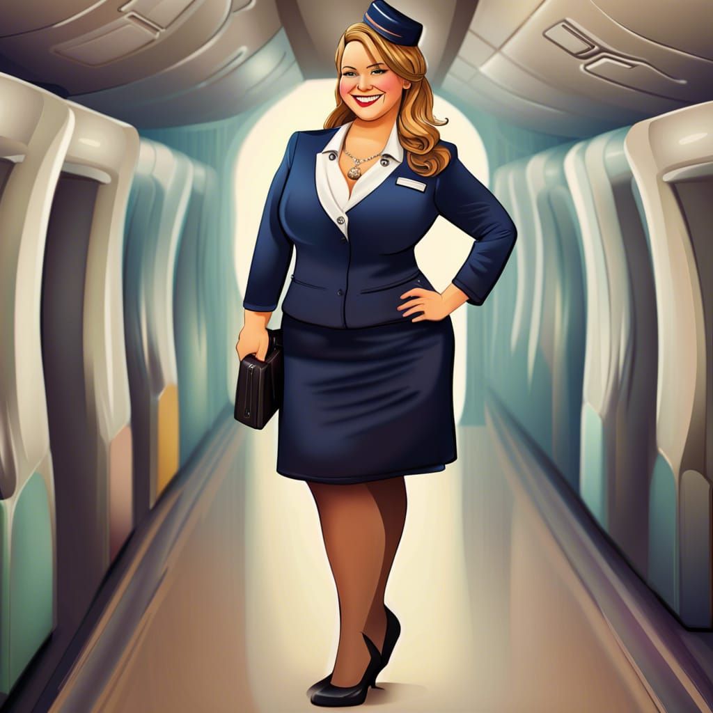 Attractive Flight Attendants in Elaborate Detail