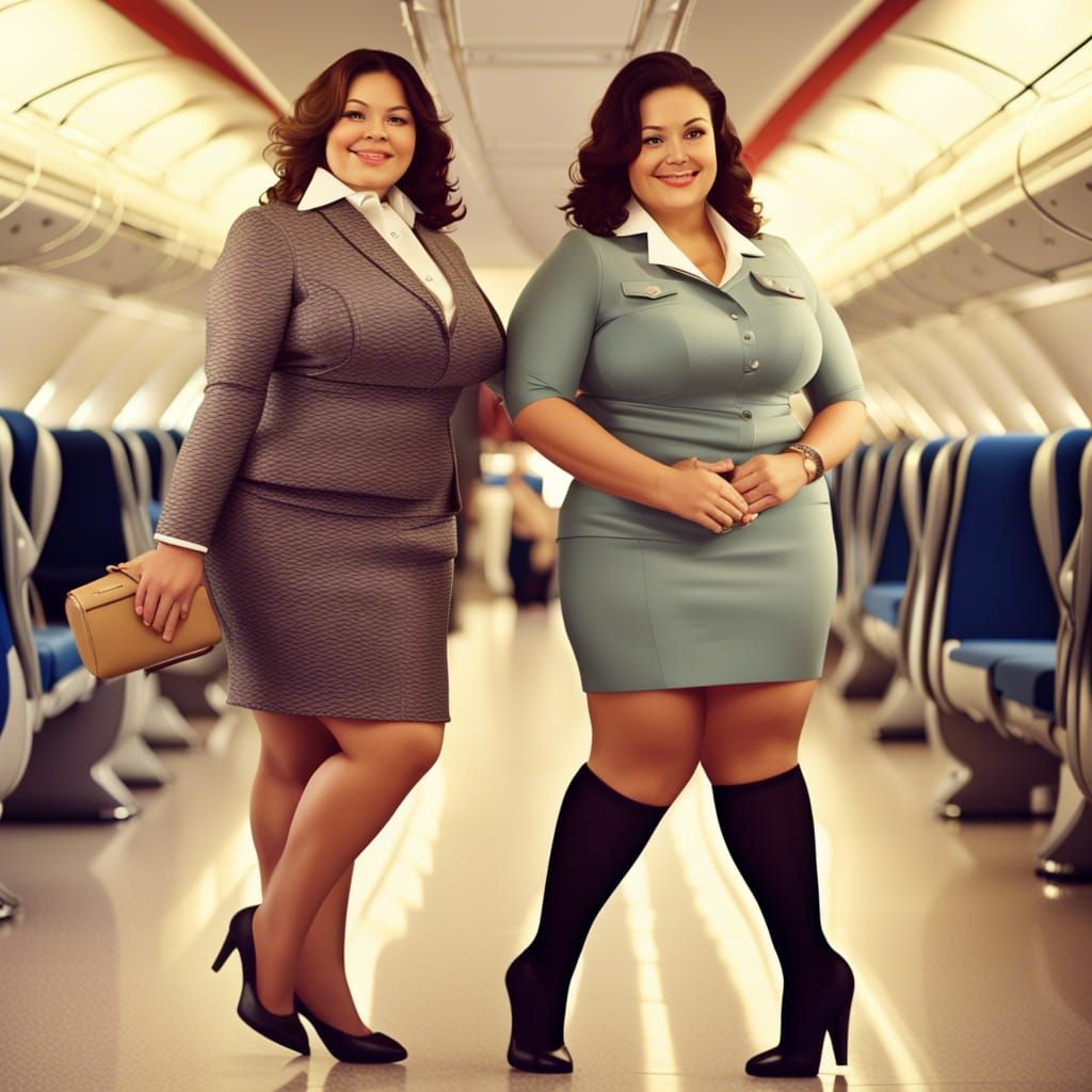 Chubby Flight Attendants in Elaborate Detail