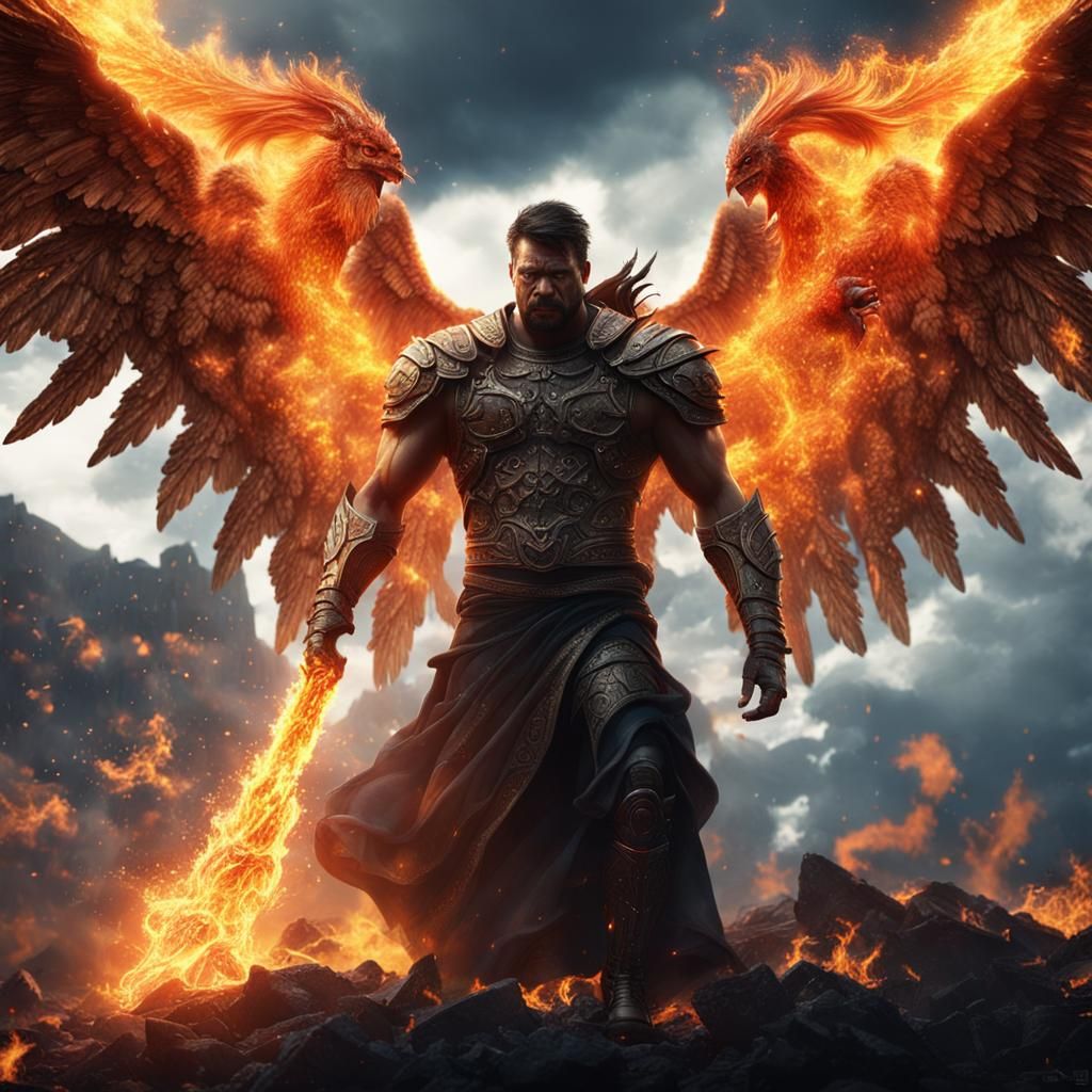 Hyperrealistic Fallen Angels in a Fiery Hellscape