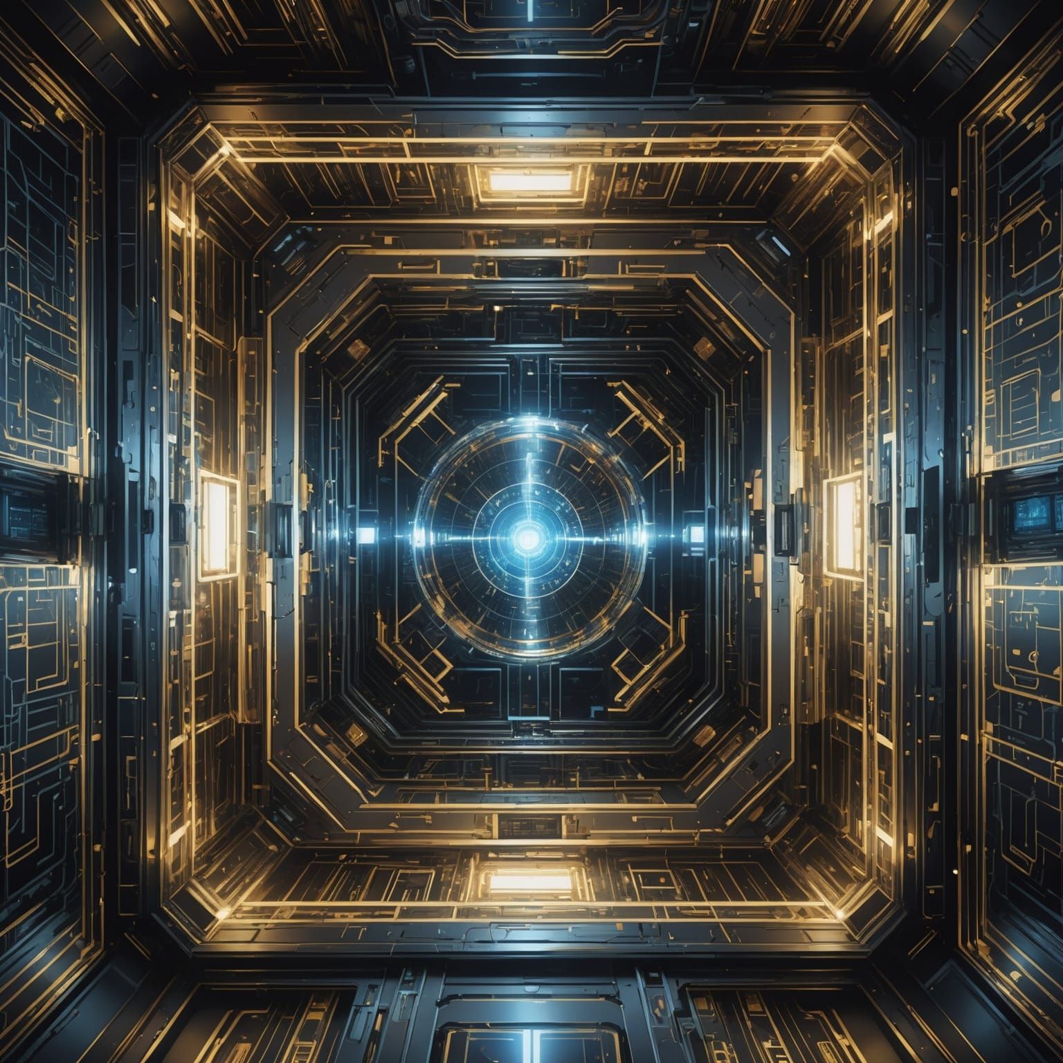 Intricate Quantum Computer with Ethereal Energy, Steampunk S...