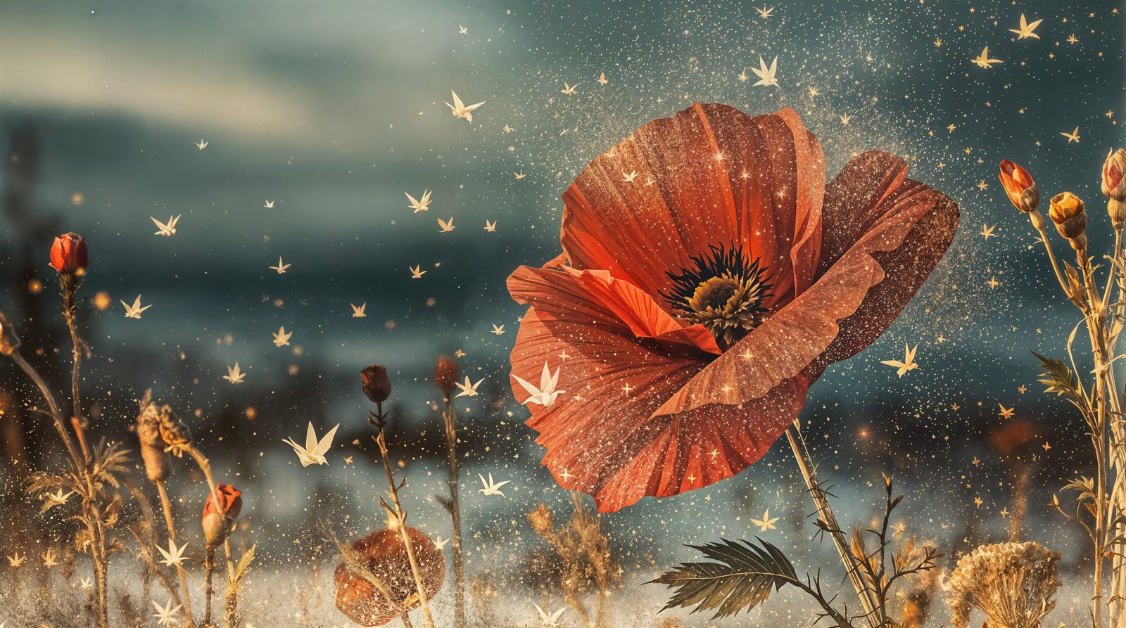 Velvet Wild Rose in Fading Twilight