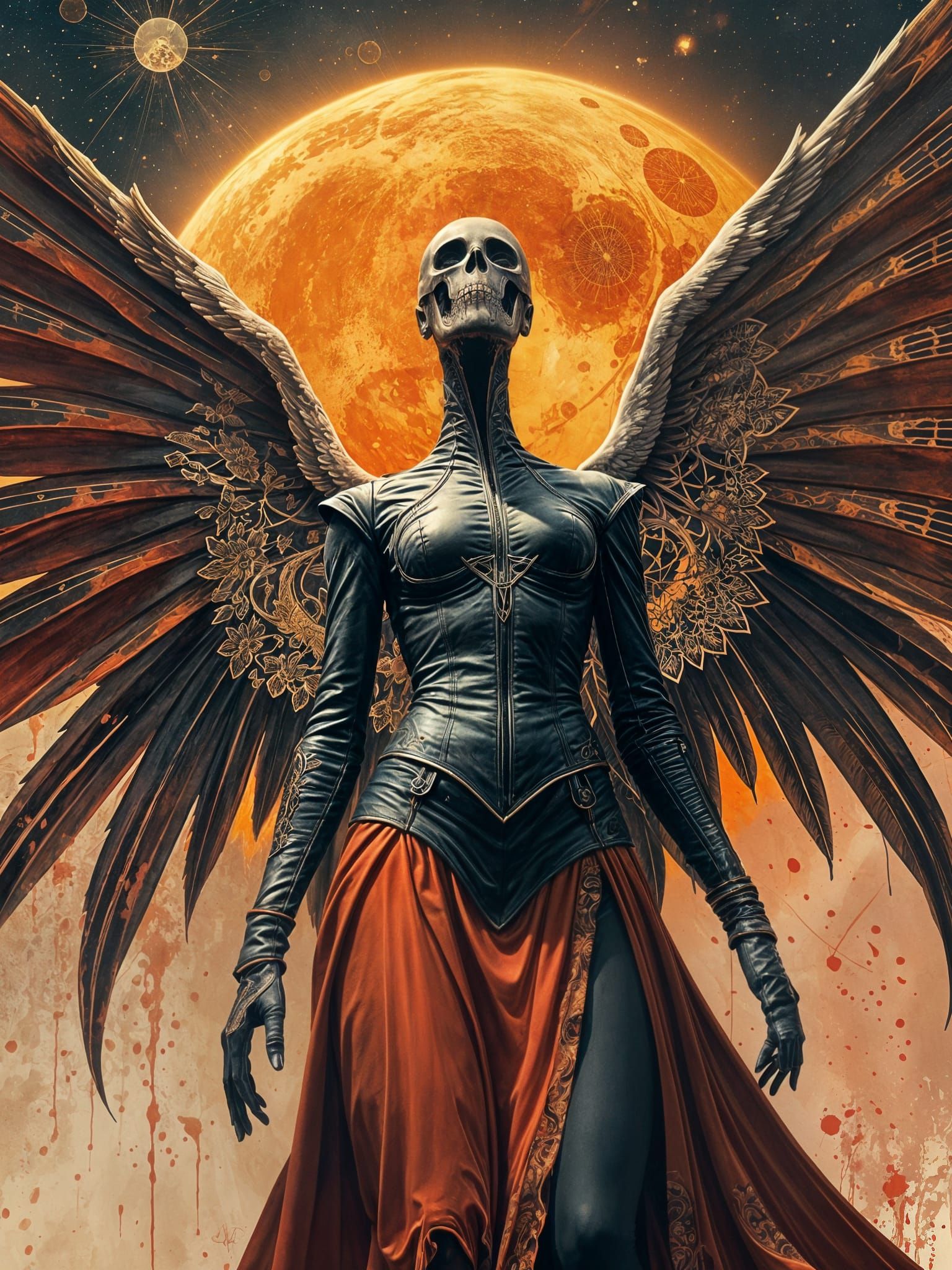 Goddess of Mortality in a Vibrant, Intricate Digital Paintin...