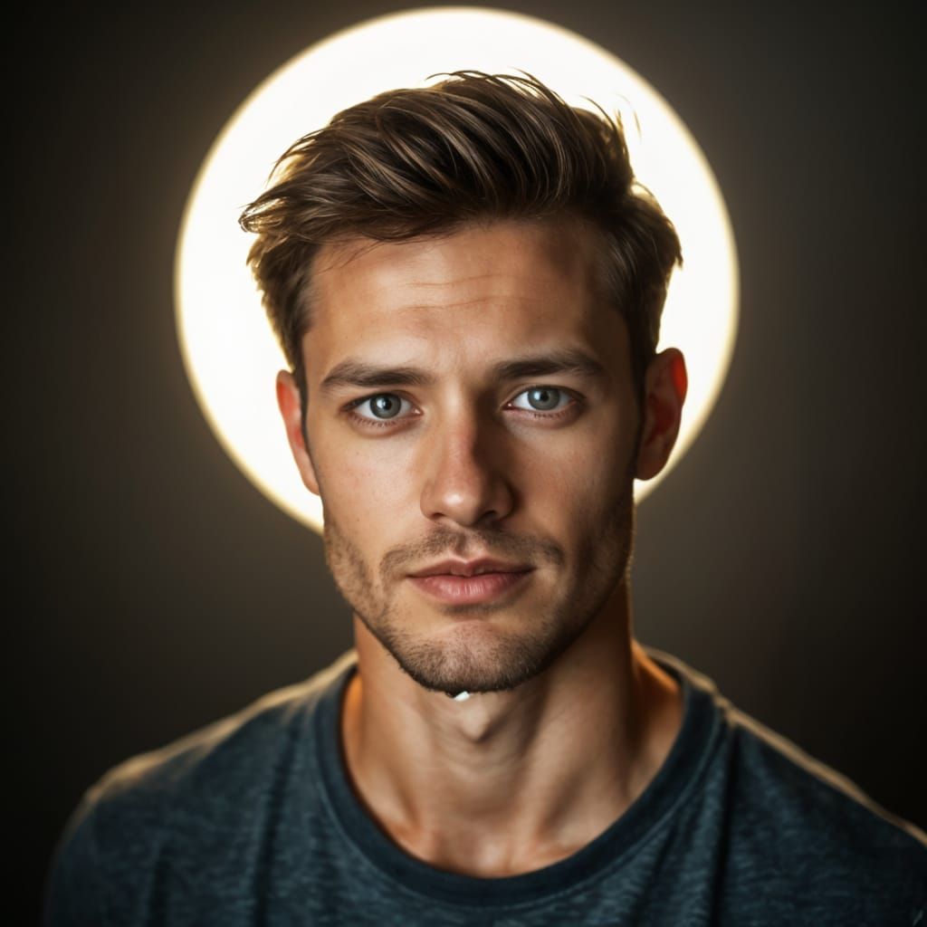Elegant Man in Ring Light