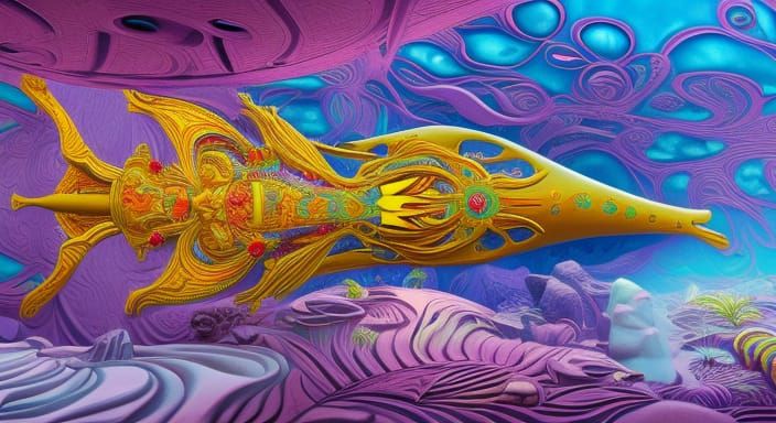 Yellow Submarine in the shape of a fish