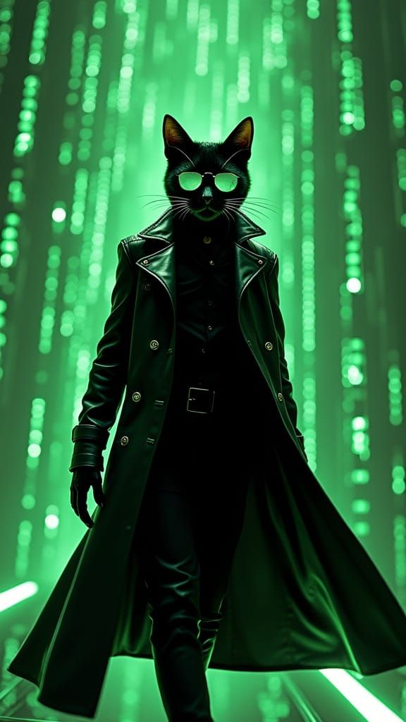 The Matrix Cat: A Futuristic Feline Hero