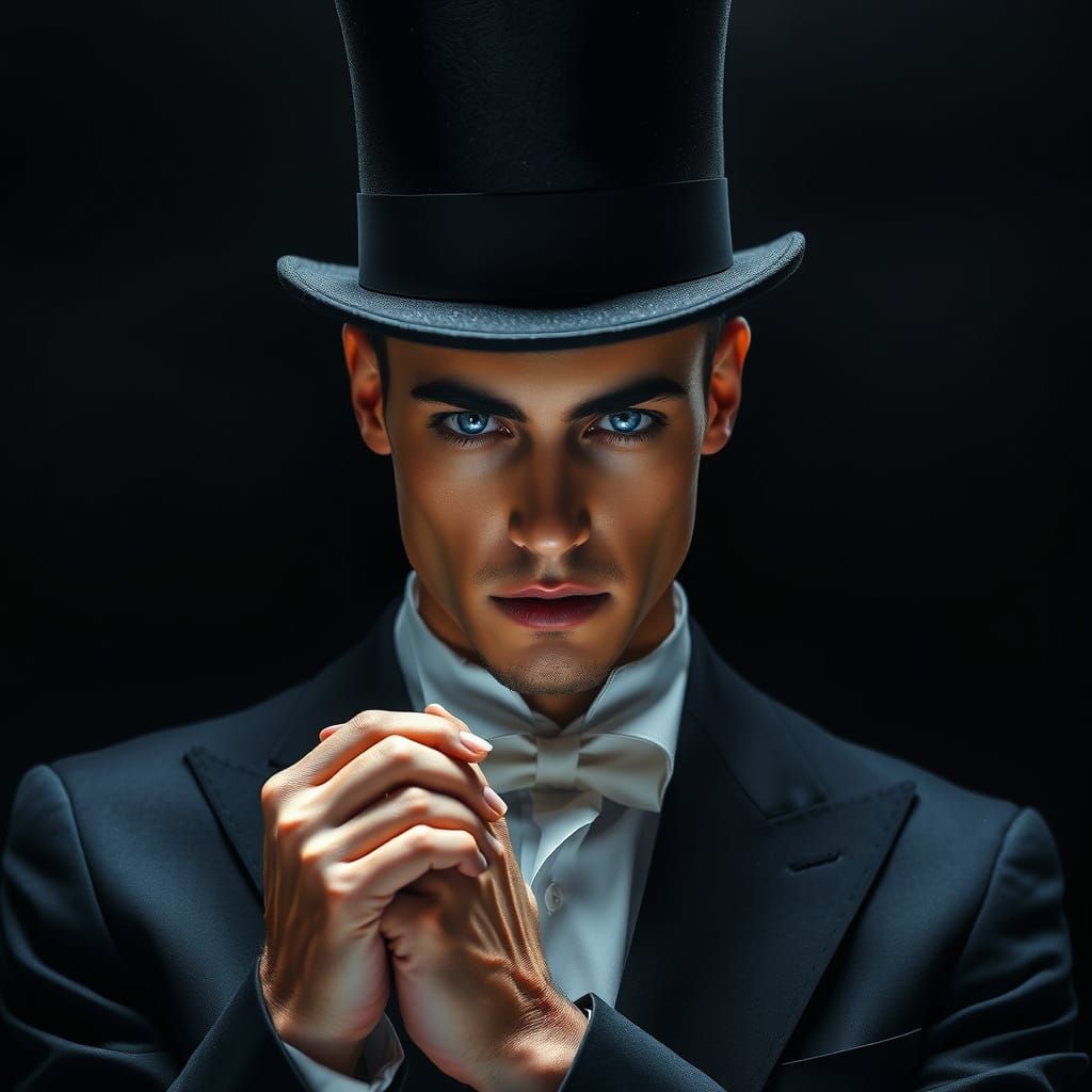 Ethereal Emperor in Ultra-Realistic Black Attire