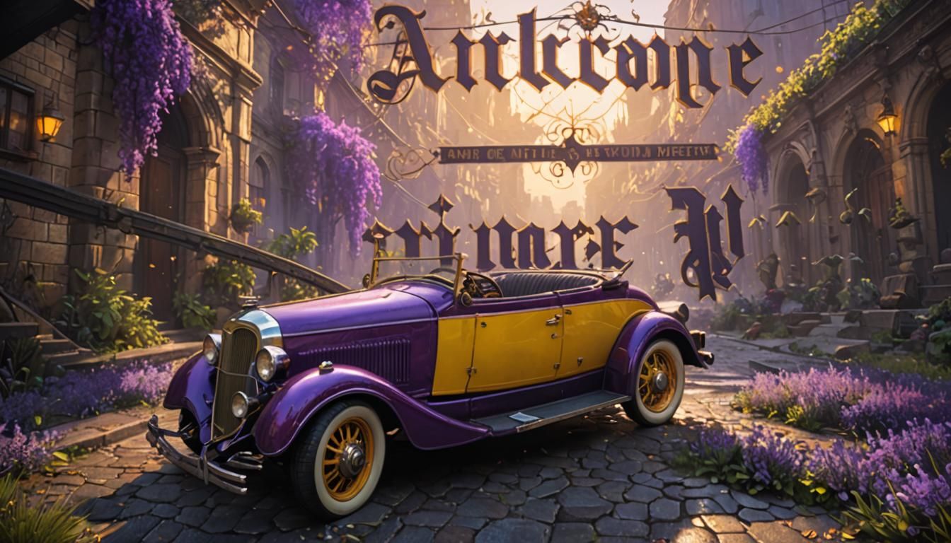 Old Car in Dark Fantasy Style, 8K