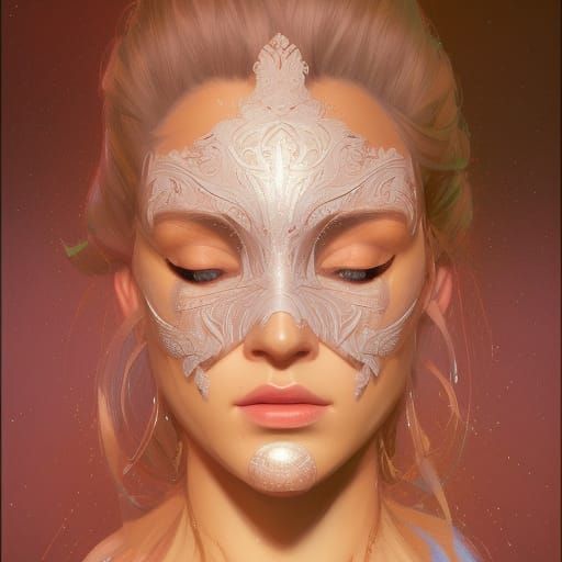 Intricate Masquerade Portrait with Dynamic Lighting