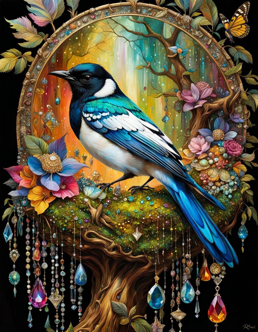 Jeweled Magpie Nest: A Fairytale Photograph