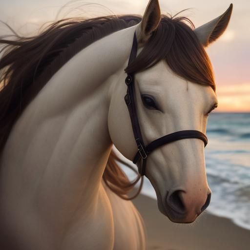 Warrior Woman on Horse at Sunset