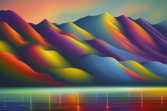 Colorful Trees Landscape in Expressionist Style