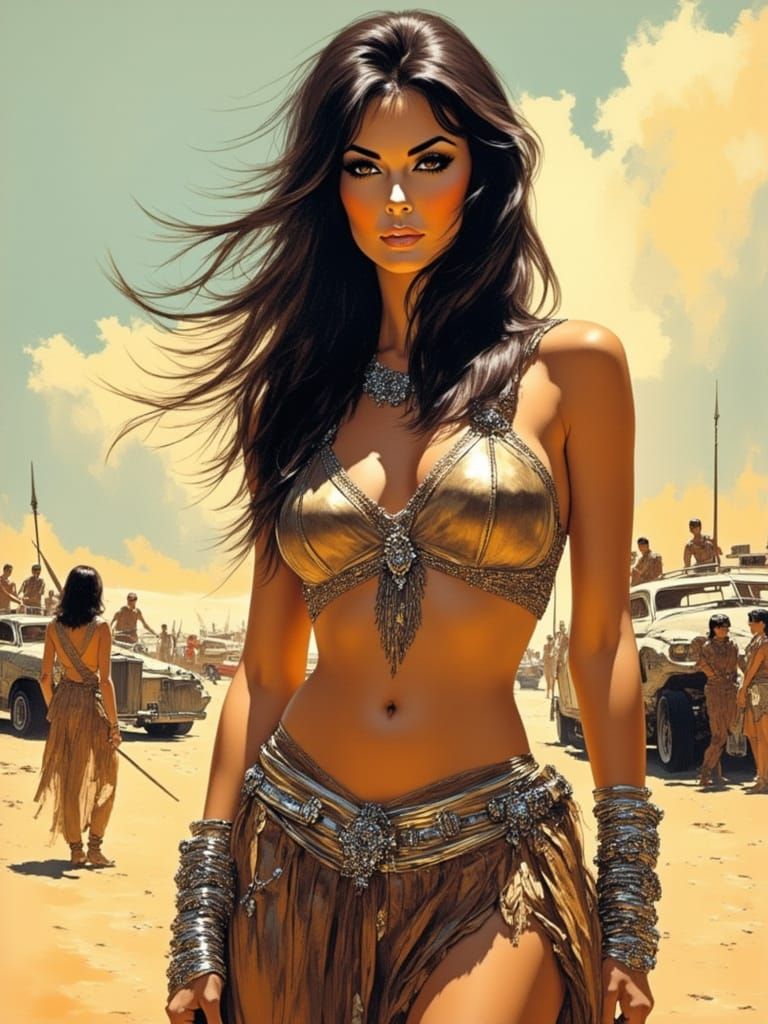 Desert Priestess in 1960s Cinematic Style