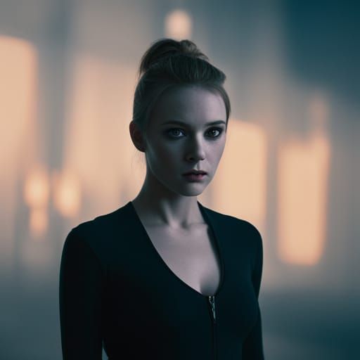 Kim Possible as Batgirl in Cyberpunk Cityscape