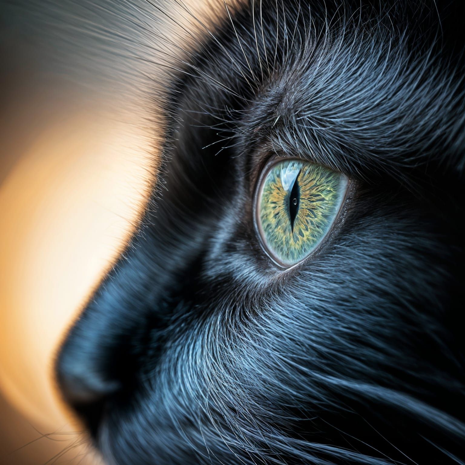 Stunning Macro Portrait of a Black Cat's Eye