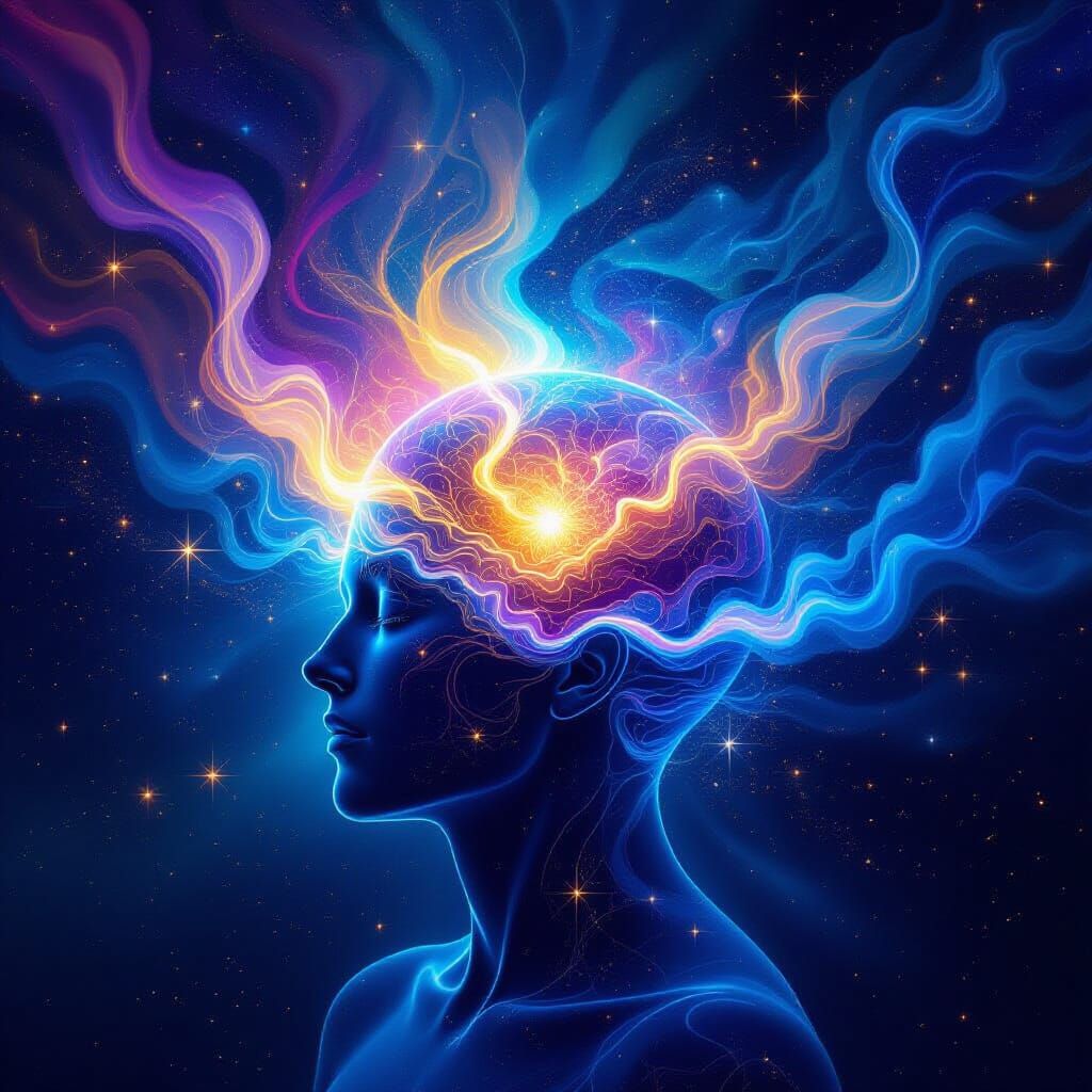 Infinite Mind Realization Abstract Light Art