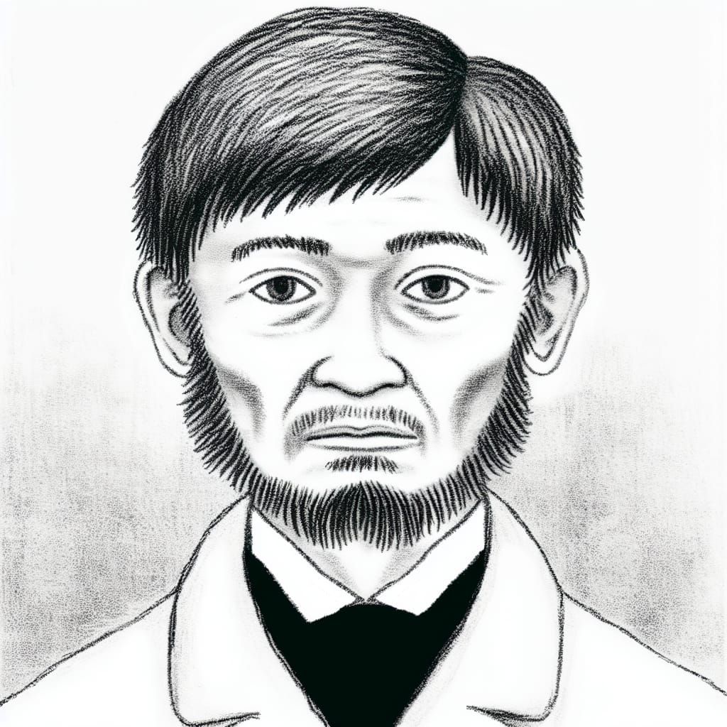 Pencil Sketch Portrait of a 19th-Century Man