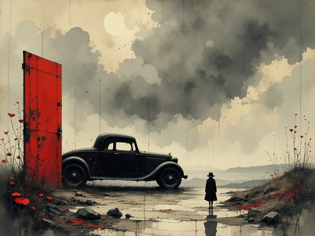 A Monochromatic Haunting Scene Inspired by Moody Landscapes