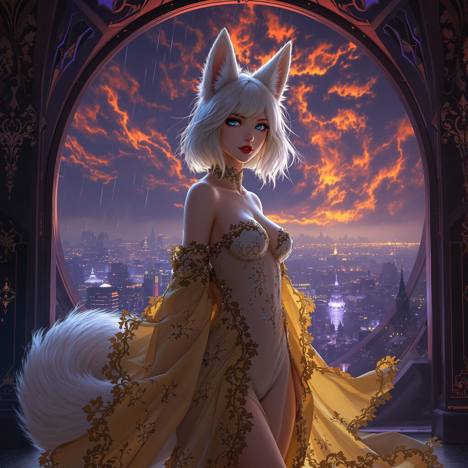 Anime-Inspired Fox Girl Hunts Under City Skies