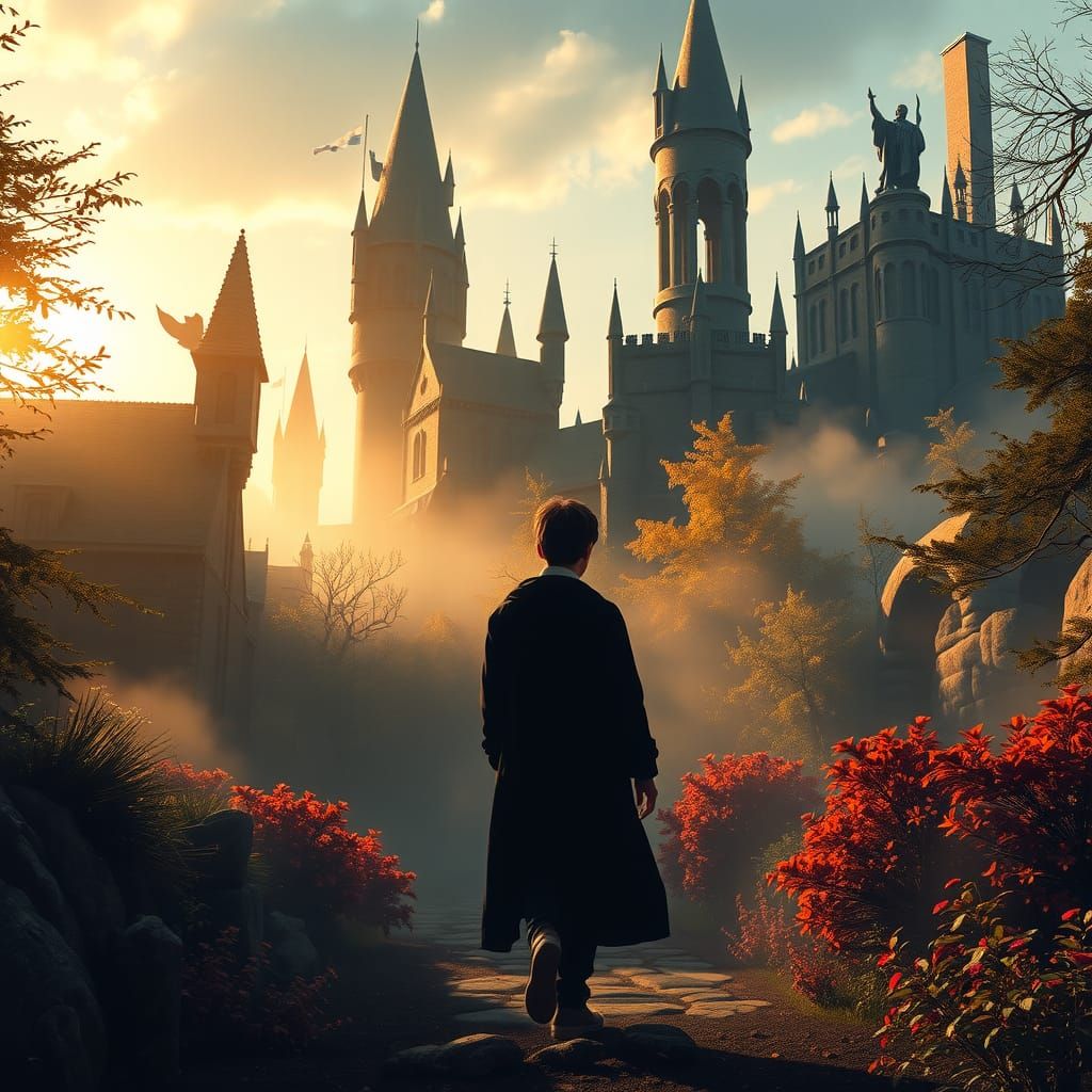 Harry Potter at Hogwarts in Dreamy Concept Art