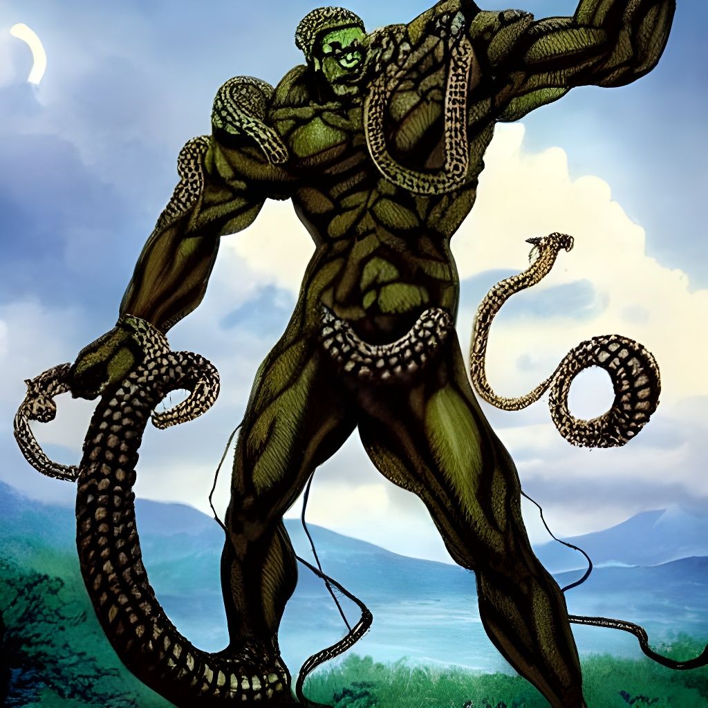 Deadly Serpentine Giant from Greek Mythology