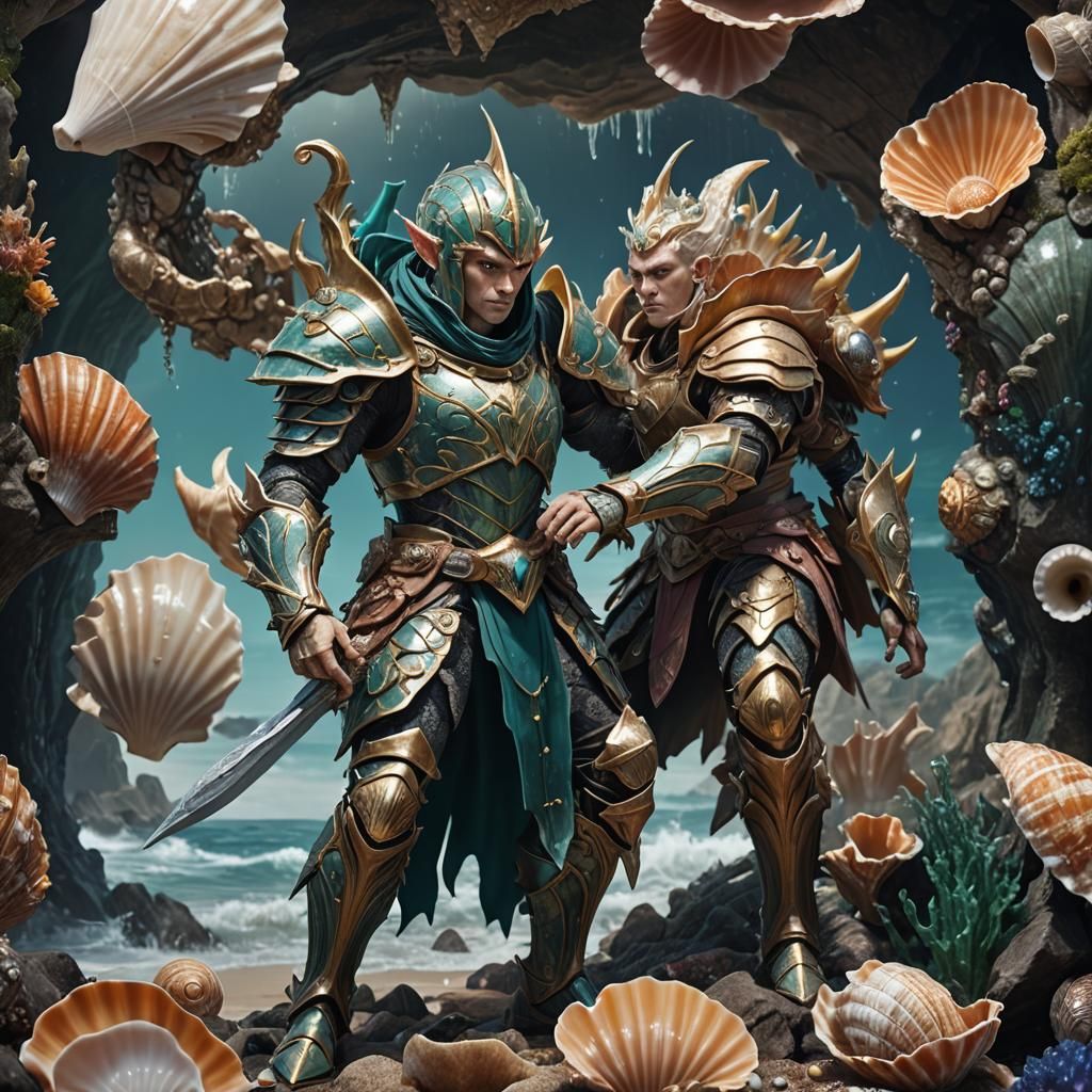 Sea Elf Crafts Shell Armor: Detailed Matte Painting