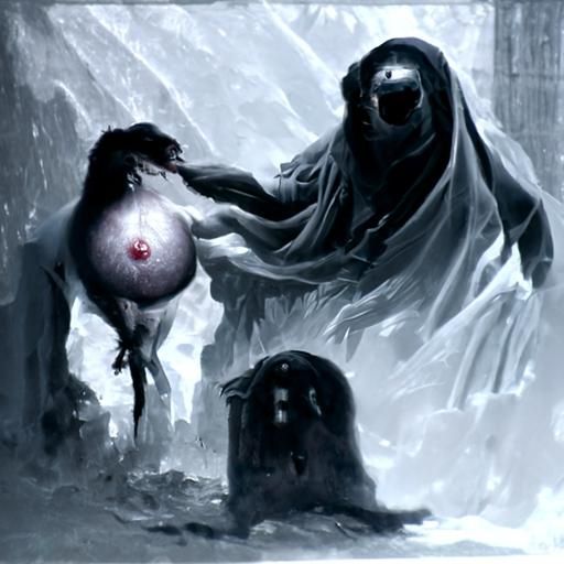 Ethereal Ghost Woman in Gothic Horror Style