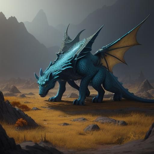 Dragon, Dog, and Cat Hybrid in Fantasy Art