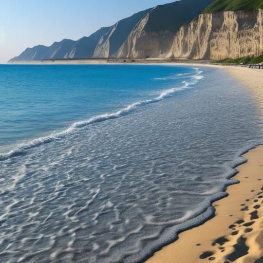 Empty Sandy Beach at Le Barcares Coastline