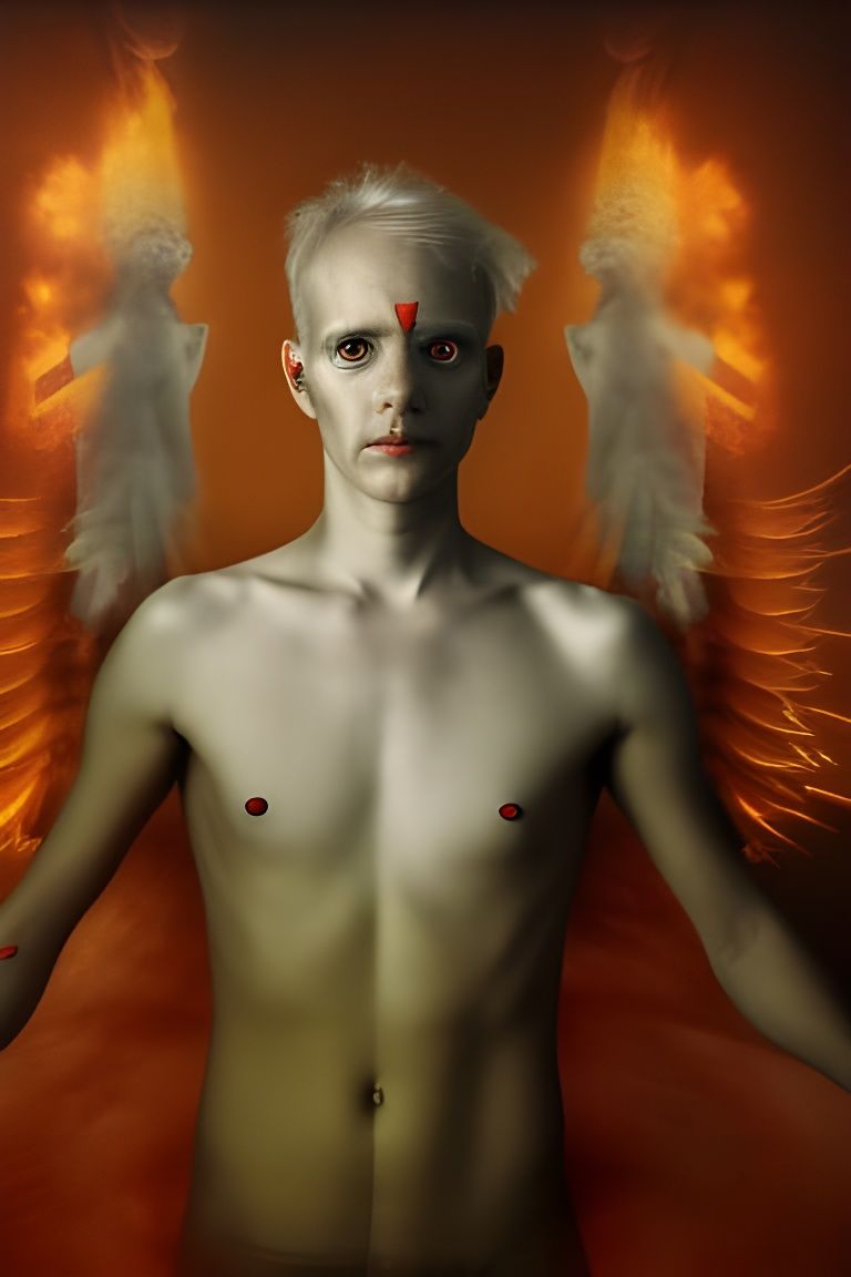 Biblical Flaming Angel Portrait