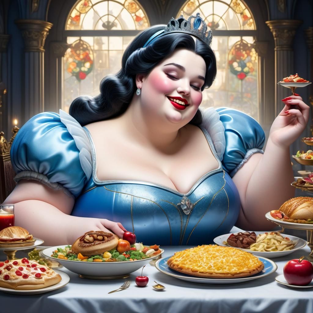 Obese Fairytale Characters at a Feast